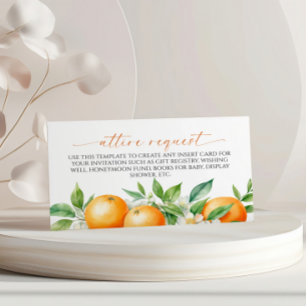 Orange Floral Attire Request Enclosure Card