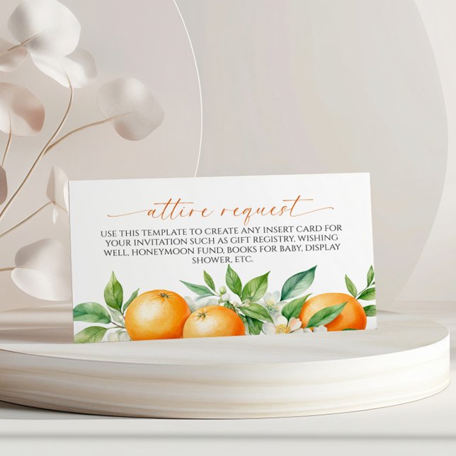 Orange Floral Attire Request Enclosure Card (Creator Uploaded)