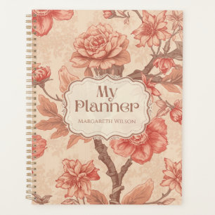 Orange Floral Calendar Planner Student Notebook