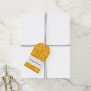 Orange floral congratulations gift tags
