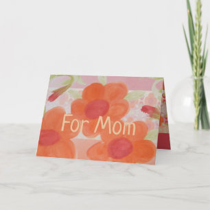 Orange Floral Design Card