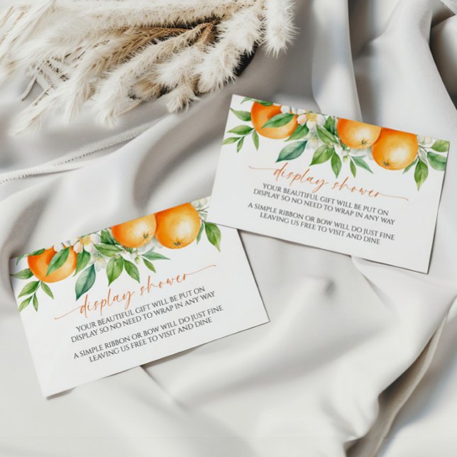 Orange Floral Display Baby Shower Enclosure Card (Creator Uploaded)