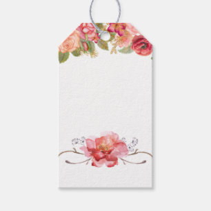 Orange Floral Gift Tag, Customisable Text, Gift Tags