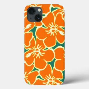 Orange Floral Hibiscus Hawaiian Flowers Phone Case