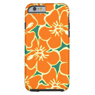 Orange Floral Hibiscus Hawaiian Flowers Phone Case