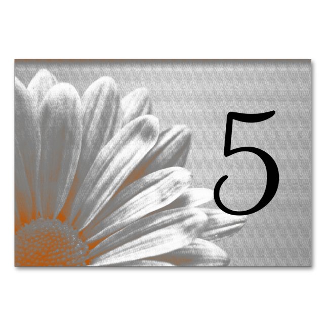 Orange Floral Highlights Table Numbers (Front)