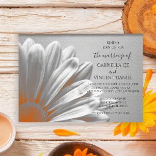 Orange Floral Highlights Wedding Invitation