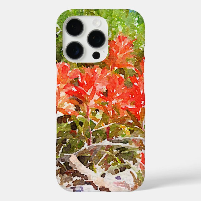 Orange Floral Indian Paint Brush WildFlower Case-Mate iPhone Case (Back)