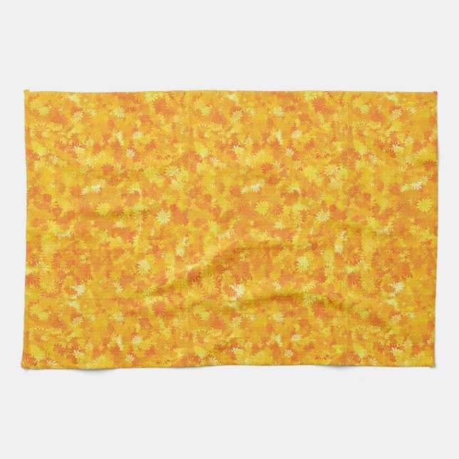 Orange floral kitchen towel (Horizontal)