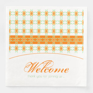 Orange Floral Large Napkin