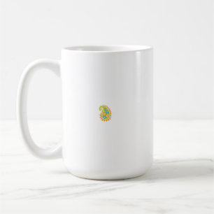 Orange floral motif with symmetrical patterns in a coffee mug