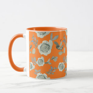 Orange Floral Mug 
