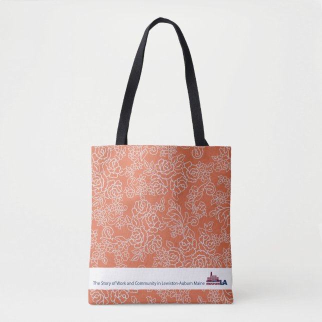 Orange Floral Museum LA Tote Bag (Front)
