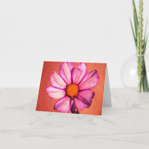 Orange Floral Notecard