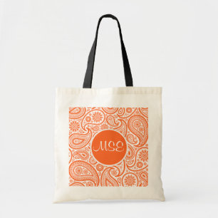 Orange Floral Paisley Pattern Bags