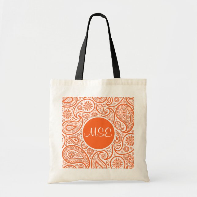 Orange Floral Paisley Pattern Bags (Front)