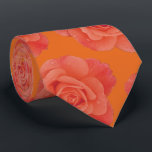 Orange Floral Rose Modern Stylish Gift Party Favou Tie<br><div class="desc">Designed with cool orange floral patterns that makes a great gift or party favour for birthdays,  weddings,  wedding anniversary or any events or celebrations!</div>