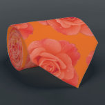 Orange Floral Rose Modern Stylish Gift Party Favou Tie<br><div class="desc">Designed with cool orange floral patterns that makes a great gift or party favour for birthdays,  weddings,  wedding anniversary or any events or celebrations!</div>