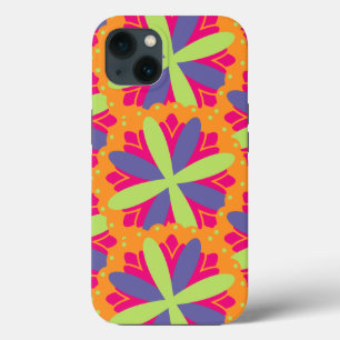 Orange floral shapes illustration Case-Mate iPhone 13 Case