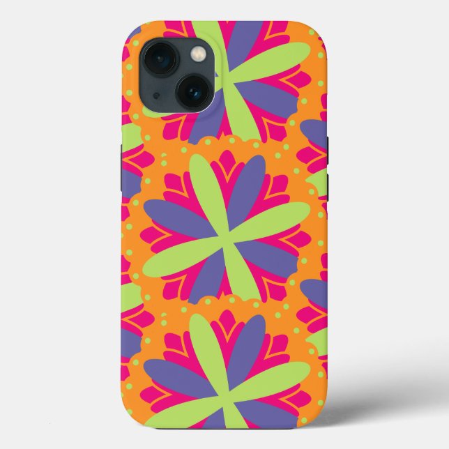 Orange floral shapes illustration Case-Mate iPhone Case (Back)