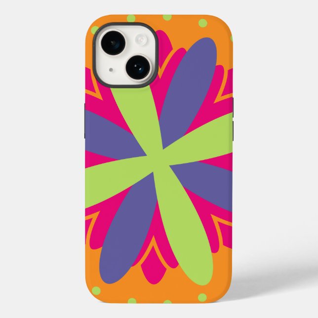 Orange floral shapes illustration Case-Mate iPhone case (Back)