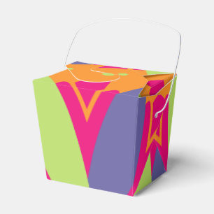 Orange floral shapes illustration favour box