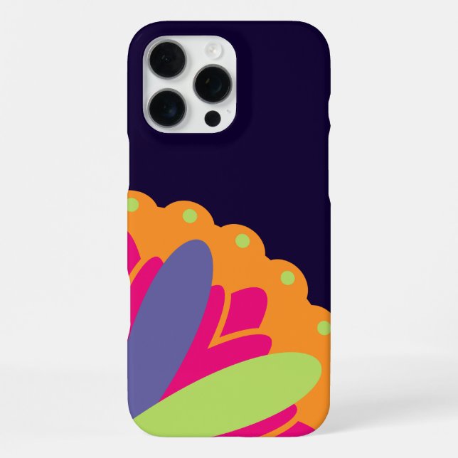 Orange floral shapes illustration iPhone case (Back)