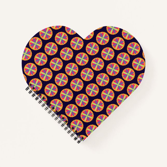 Orange floral shapes illustration notebook (Front)