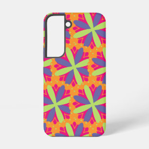 Orange floral shapes illustration samsung galaxy case