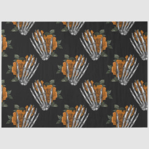 Orange Floral Skull Series Design 13 Tissue Paper