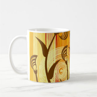 Orange Floral: Vibrant Background Pattern Coffee Mug