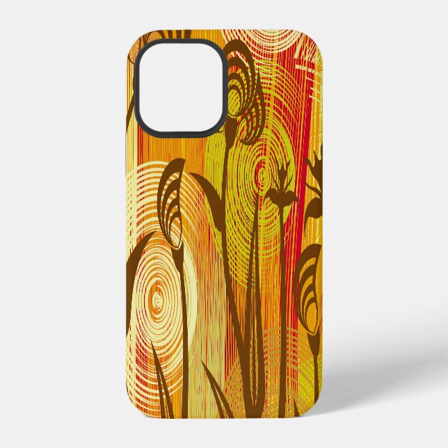 Orange Floral: Vibrant Background Pattern iPhone Case (Back)