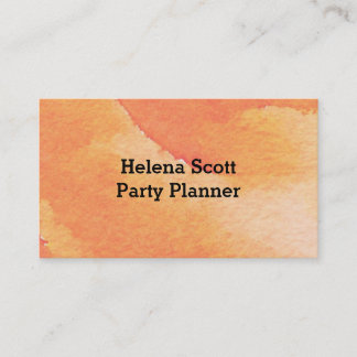 Orange Floral Watercolor Business Card