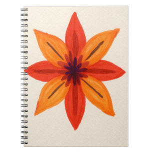 Orange Floral Watercolor  Notebook