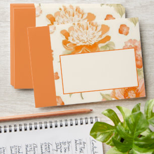 Orange Floral Wedding Envelope