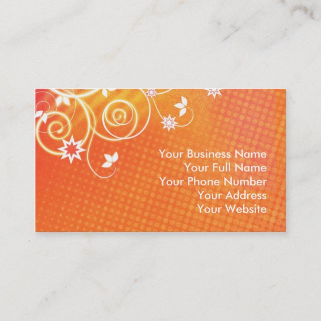 Orange florals business card (Front)