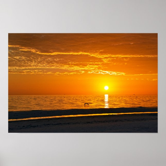 Orange Florida Sunset Poster (Front)