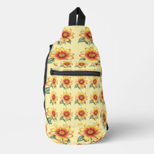 Orange Flowe Sling Bag