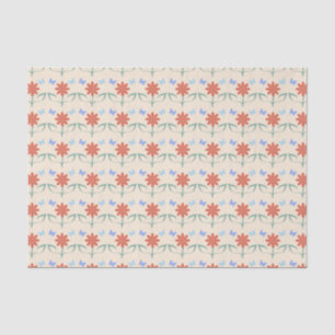 Orange Flower and Blue Butterflies Tissue Paper
