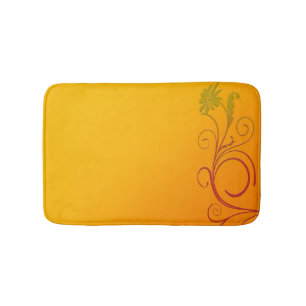Orange Flower Bath Mat