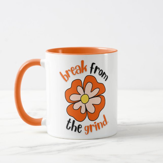 Orange Flower BFTG Coffee Mug (Left)