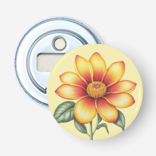 Orange Flower Bottle Opener (Front)