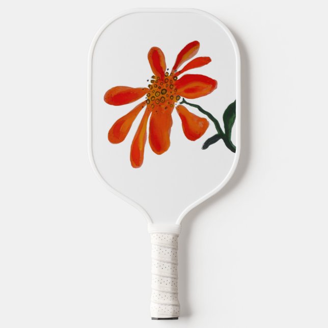 Orange flower by Lydia's Art Sangria Pickleball Paddle (Front)