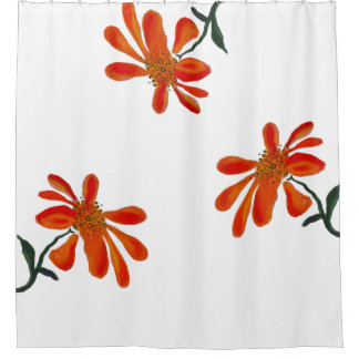 Orange flower by Lydia's Art Sangria Shower Curtain
