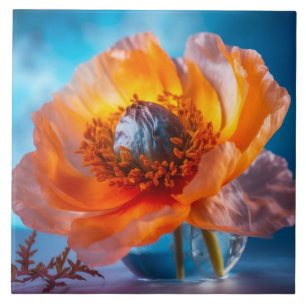 Orange Flower Ceramic Tile