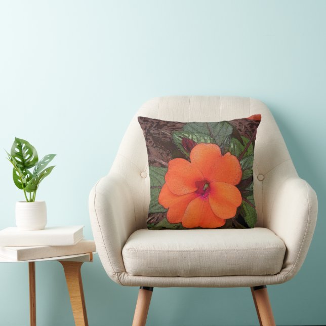 Orange Flower Closeup Cushion (Chair)