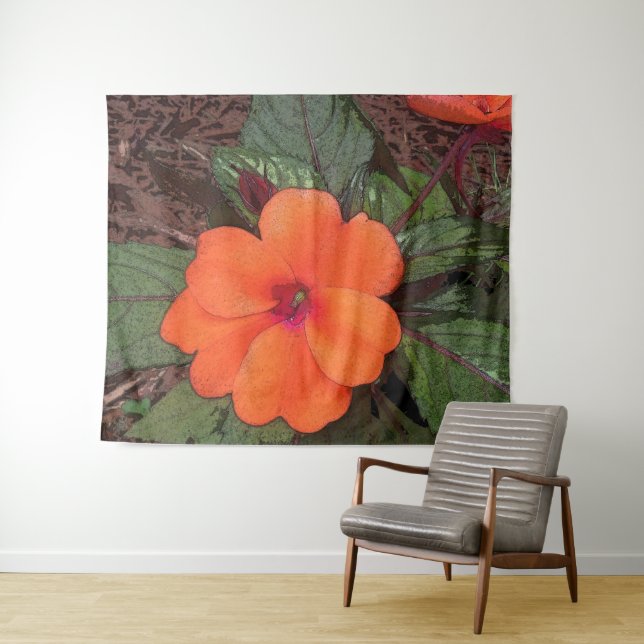 Orange Flower Closeup Tapestry (In Situ (Horizontal))