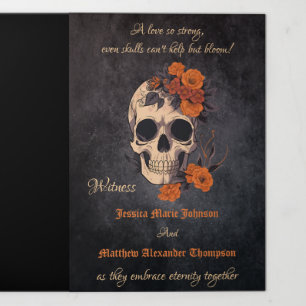 Orange Flower Complete Trifolded Wedding program Tri-Fold Invitation