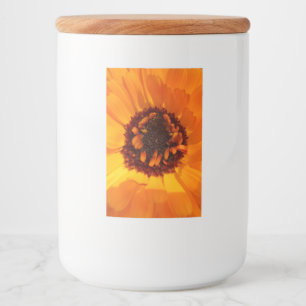 Orange Flower Food Container Label