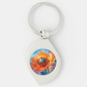 Orange Flower  Key Ring